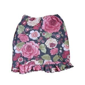 Vintage Y2K Floral lettuce ruffle‎ hem sz Medium fairycore whimsicore